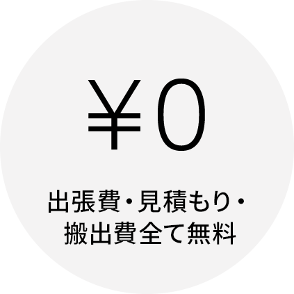 出張費・見積もり・搬出費全て無料